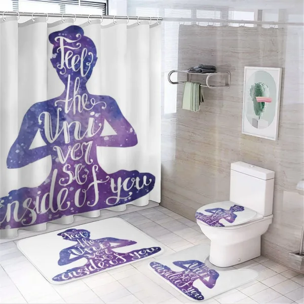 Female Silhouette Words on a shower curtain