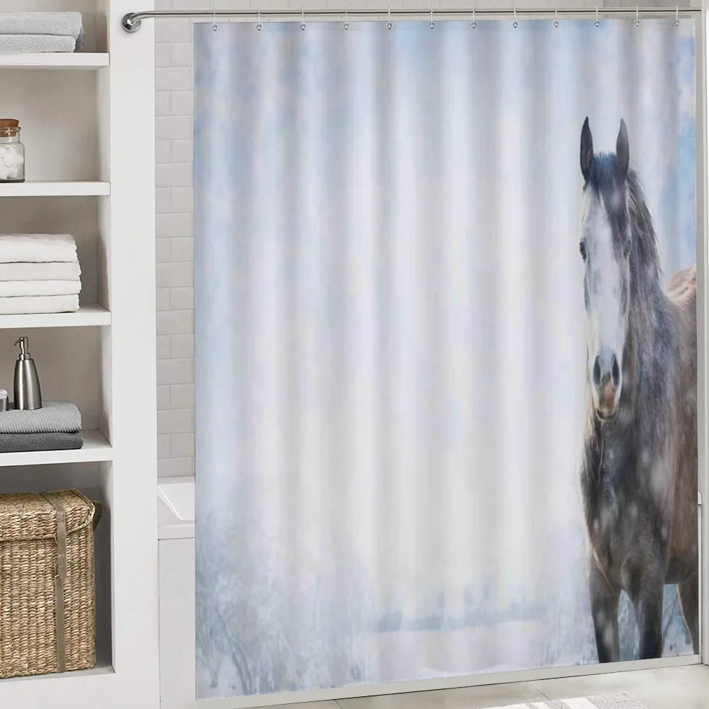 Grey Horse Snow Scenery — Detail 4