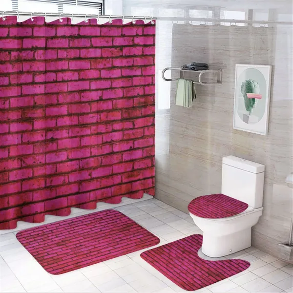 Grunge Bricks Art on a shower curtain