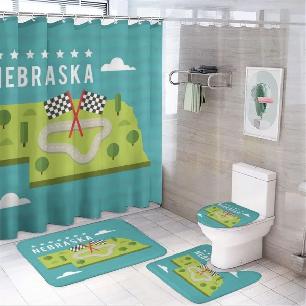 Map of Nebraska State on a shower curtain