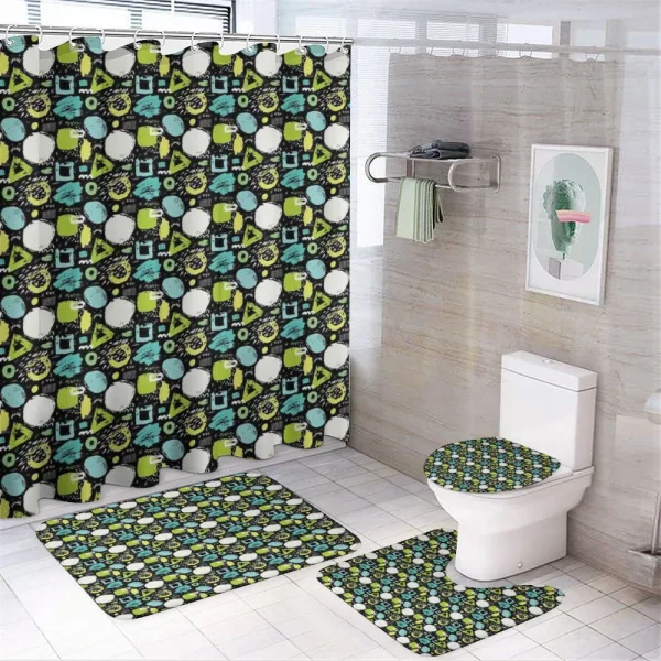 Sketchy Geometric Art on a shower curtain