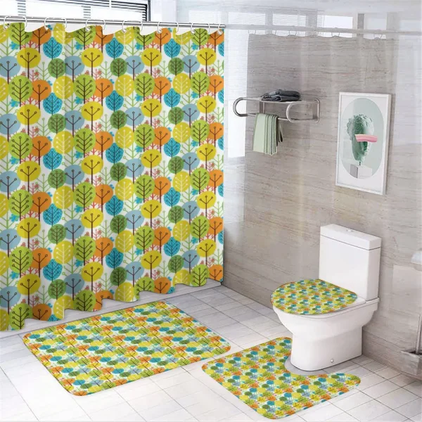 Sute Summer Trees Pattern on a shower curtain