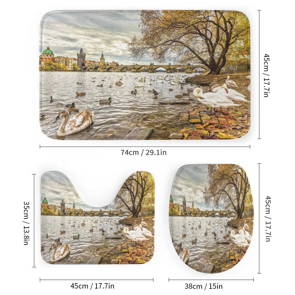 Swimming Swans in River — Detail 1