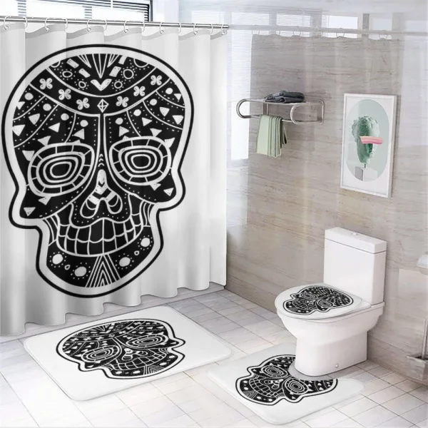 Tribal Style Skull on a shower curtain