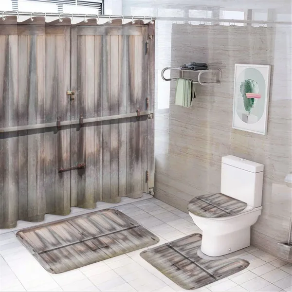 Wooden Oak Country Gate on a shower curtain