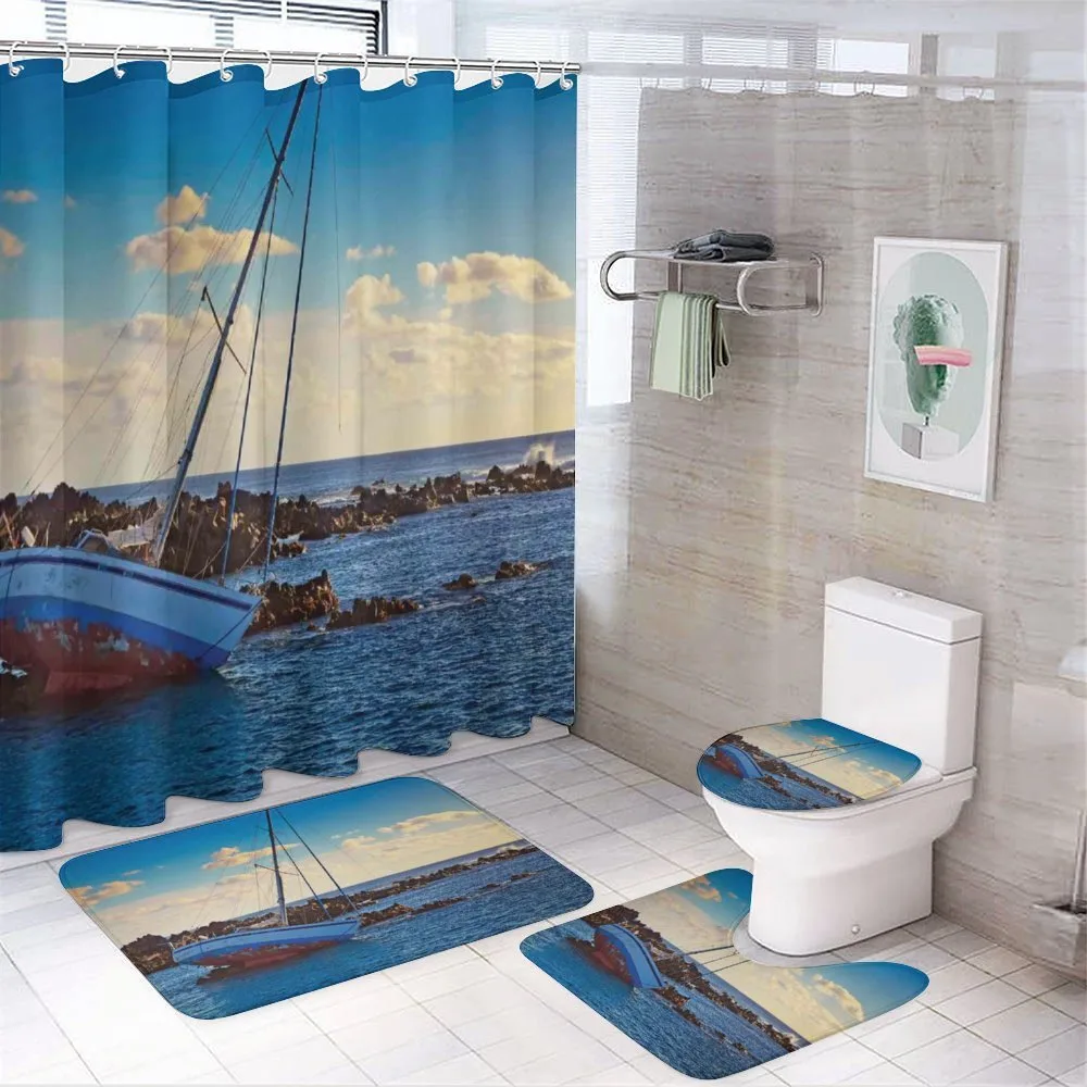 Yacht on Rocks Harbor — Your design