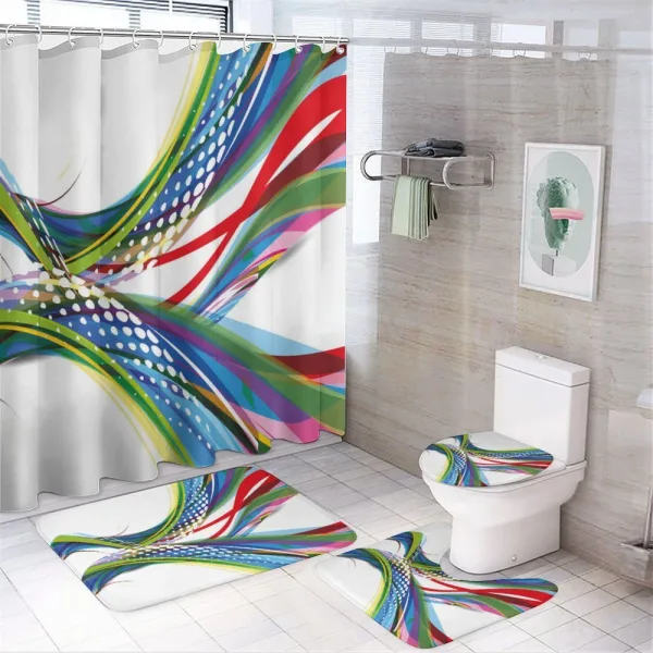 Abstract Wave Ombre on a shower curtain