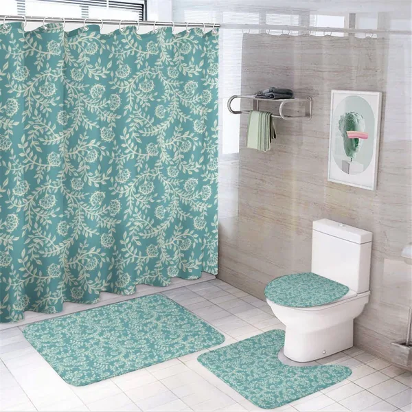 Blooming Branches Scroll on a shower curtain