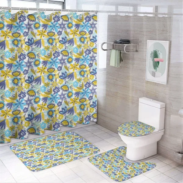 Chrysanthemum and Butterfly on a shower curtain