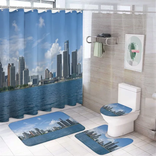 Downtown Shoreline on a shower curtain