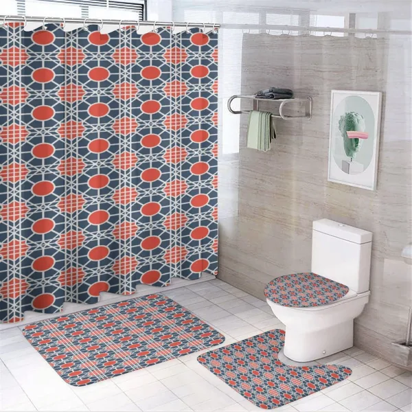 Eastern Style Grid on a shower curtain