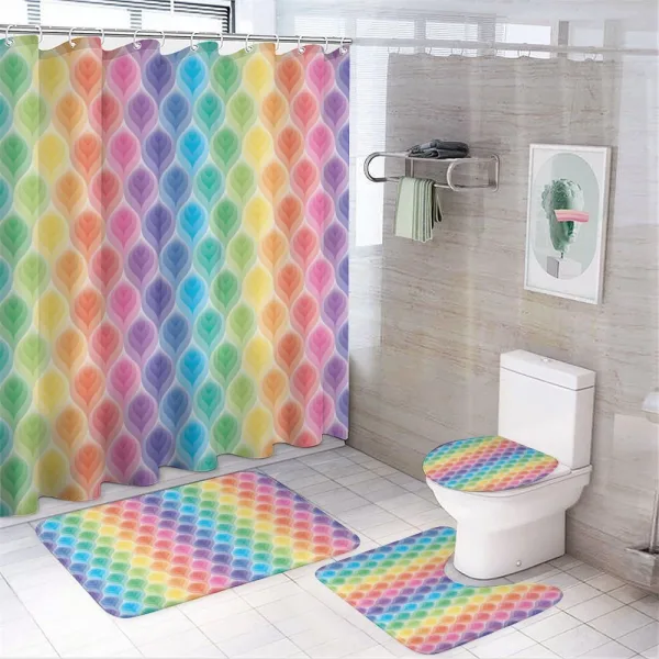 Flower Pattern Motif on a shower curtain