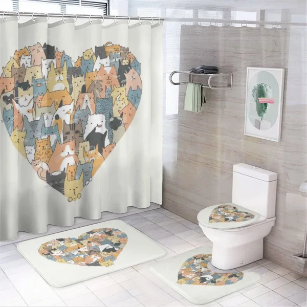 Heart Shaped Frame on a shower curtain