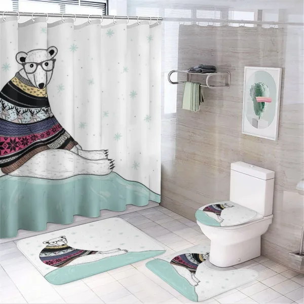 Hipster Sweater Christmas on a shower curtain