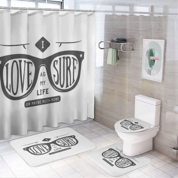 I Love Surf as My Life on a shower curtain