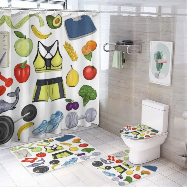 Live Healthy Eat Clean on a shower curtain