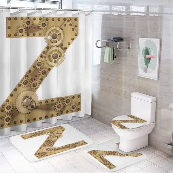 Mechanical Designed Z on a shower curtain