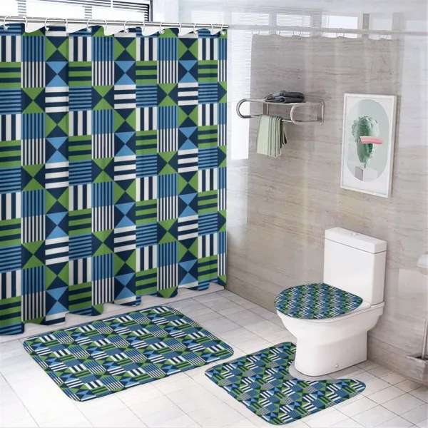 Mosaic Checks Pattern on a shower curtain