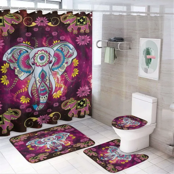 Oriental Space Effects on a shower curtain
