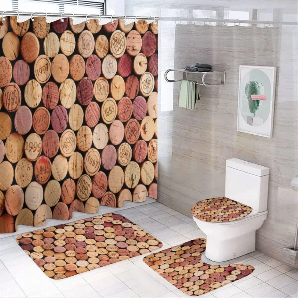 Random Used Wine Corks on a shower curtain