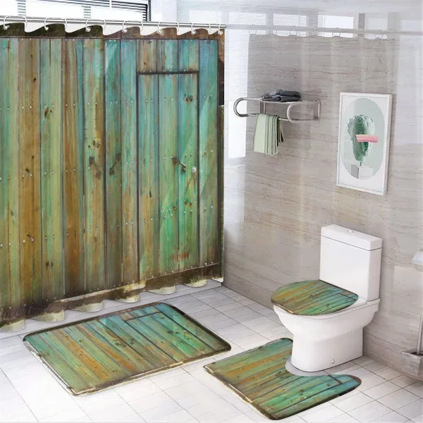 Rustic Old Wooden Gate on a shower curtain