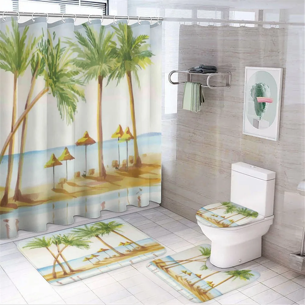 Sandy Beach and Palm Trees — Your design