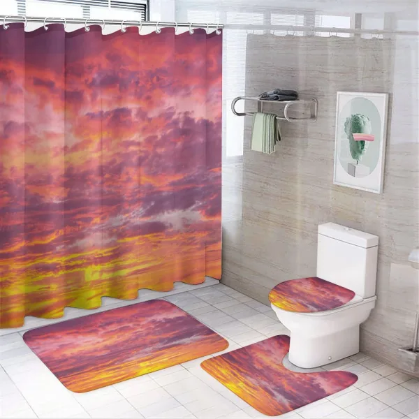 Sunset Clouded Weather on a shower curtain