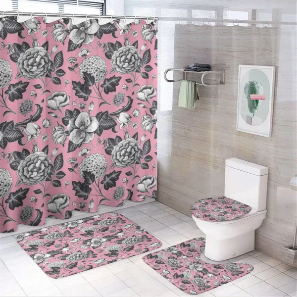Vintage Garden Flowers on a shower curtain