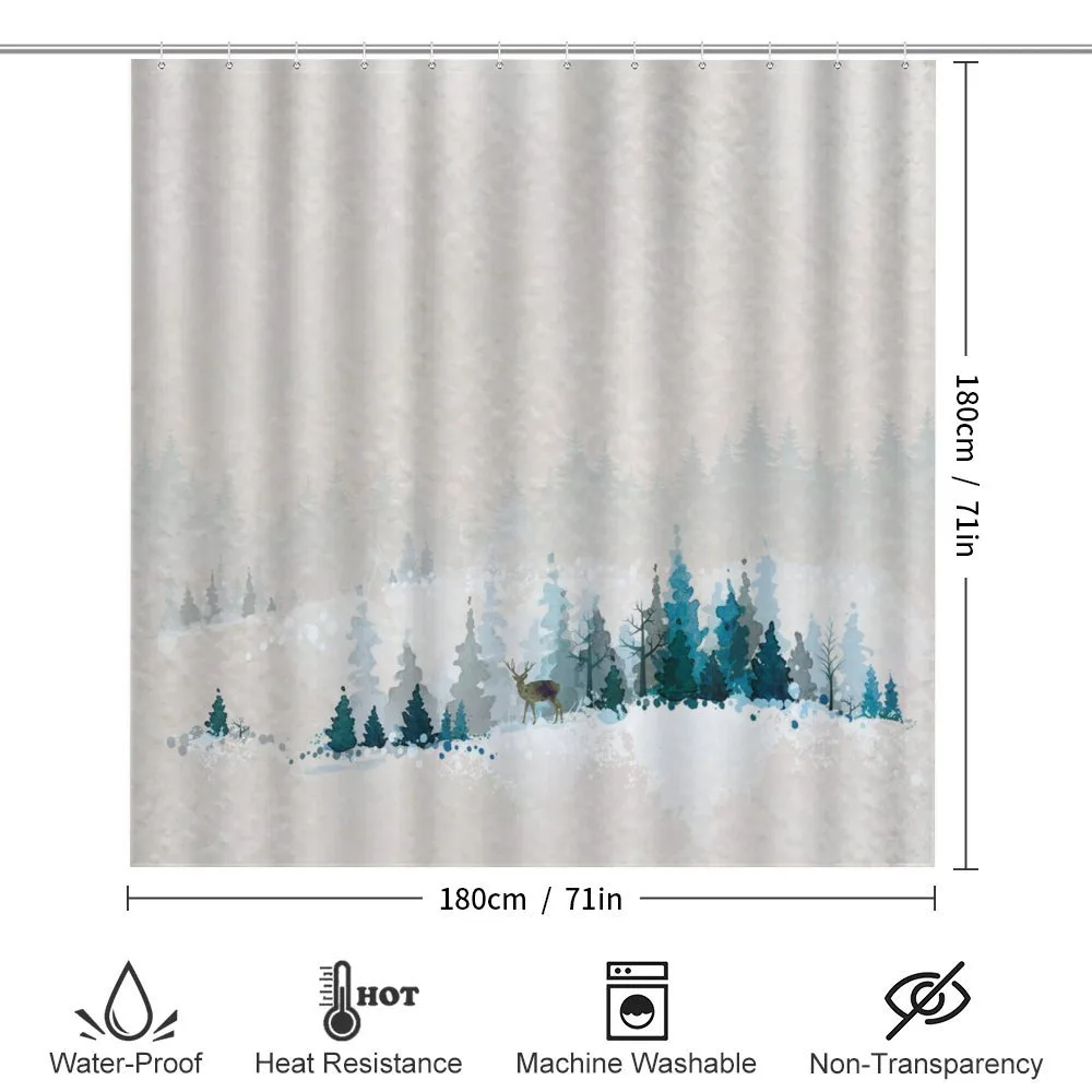 Watercolor Art Pine Trees — Detail 2