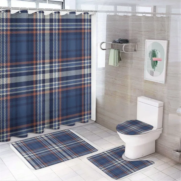 Abstract and Striped on a shower curtain