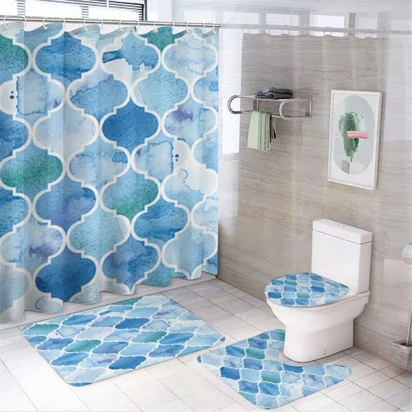 Abstract Moroccan on a shower curtain