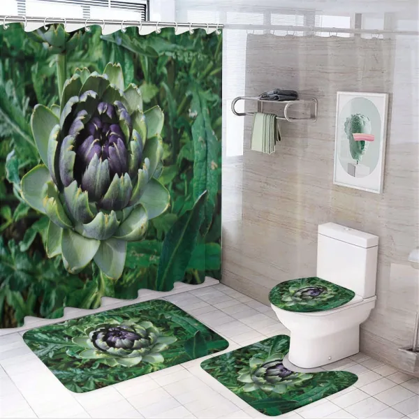 Blooming Vegetable on a shower curtain
