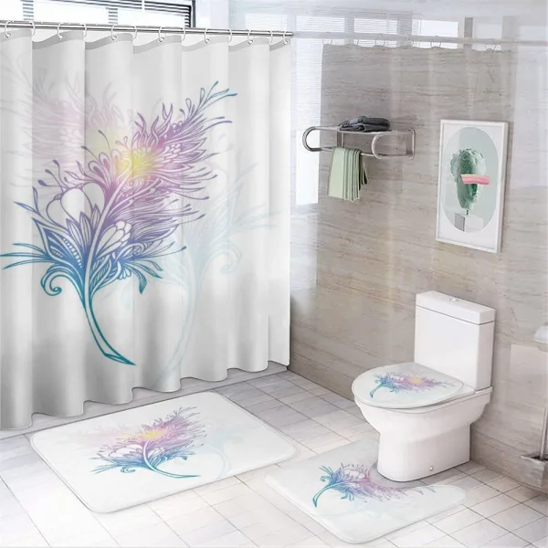 Bohemian Silhouette Plume on a shower curtain