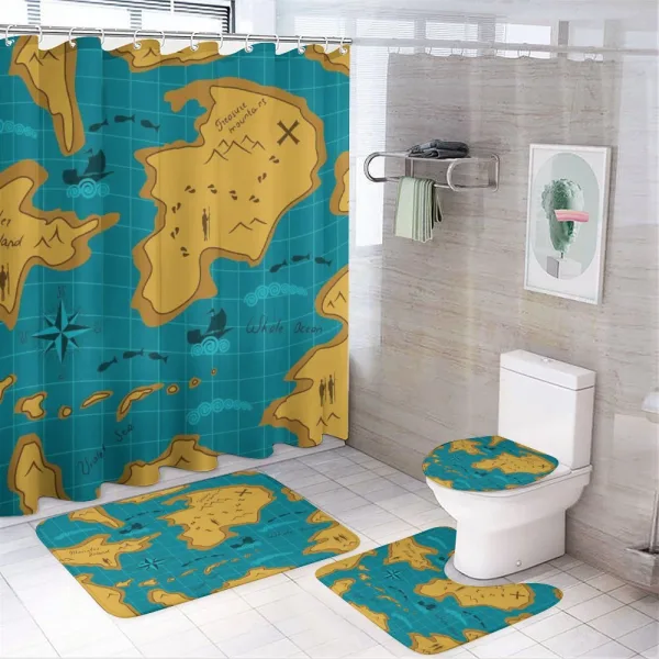 Cartoon Adventure Boats on a shower curtain