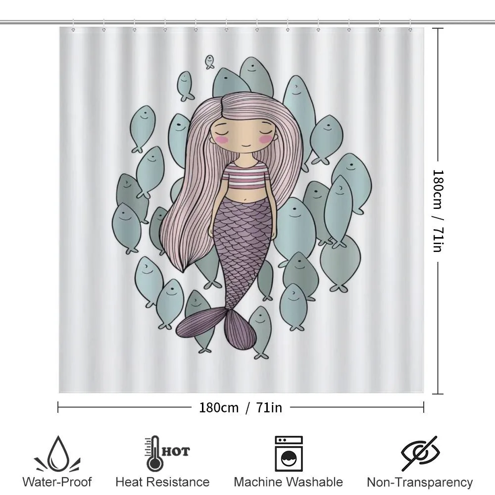 Cartoon Girl with Fish — Detail 2