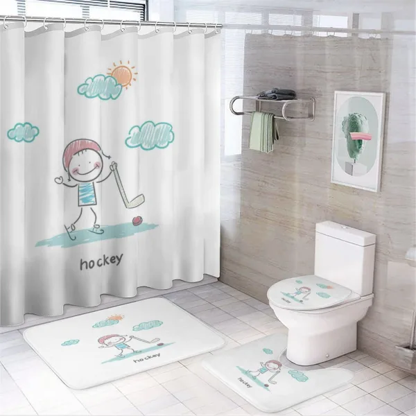 Childish Happy Activity on a shower curtain