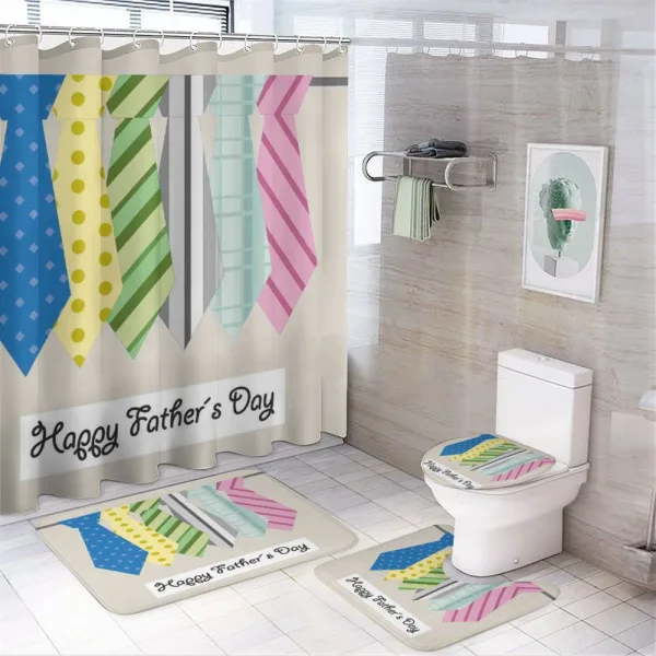 Colorful Dad Ties Theme on a shower curtain