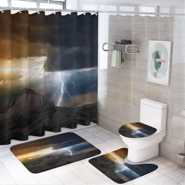 Dark Clouds Mountain on a shower curtain
