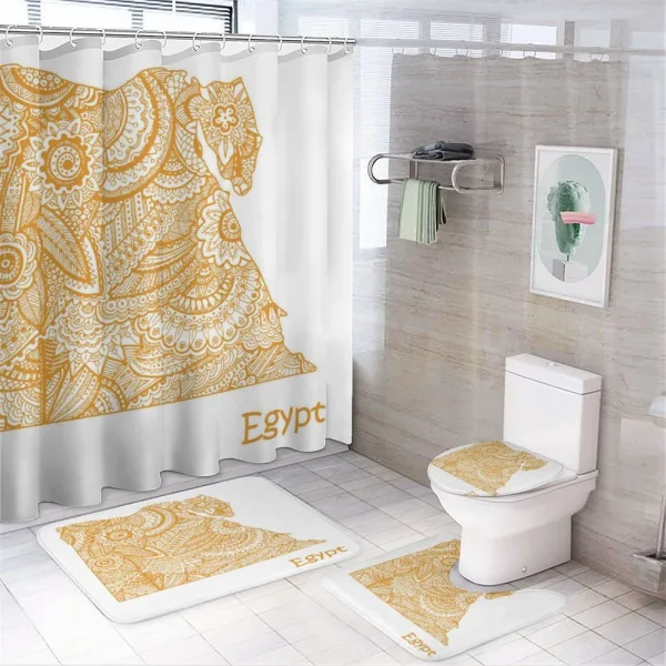 Egypt Map Flower on a shower curtain