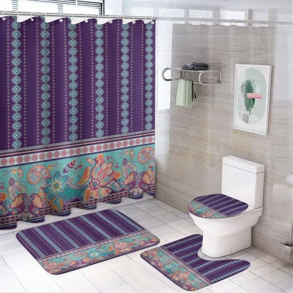 Festive Spring Ornate and Rounds on a shower curtain