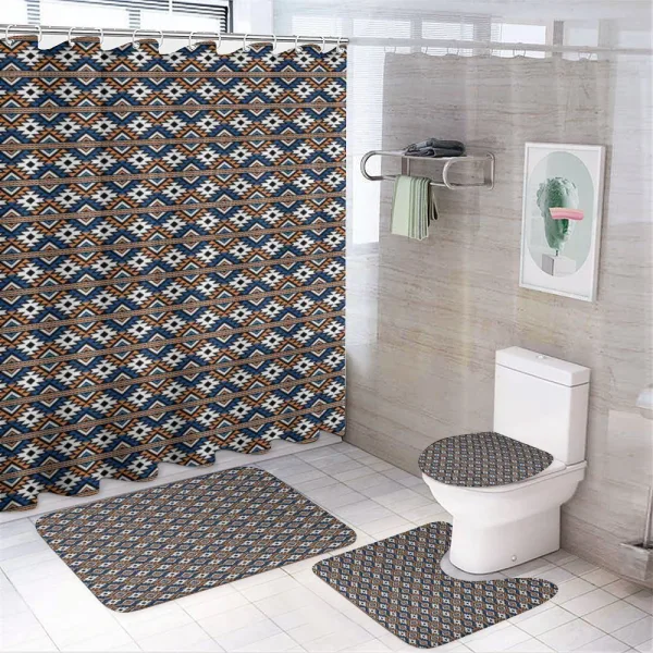 Geometrical Pattern on a shower curtain