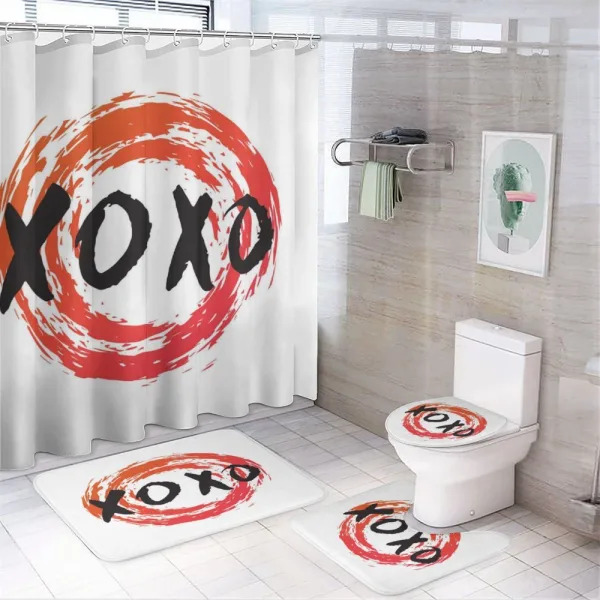 Grungy Brush Painting Circle on a shower curtain