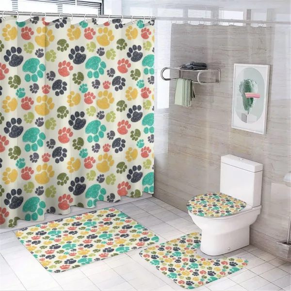 Hand Drawn Paws on a shower curtain