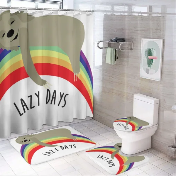 Lazy Days Carefree Sloth on a shower curtain