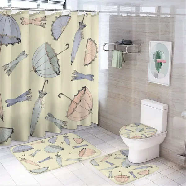 Old Nostalgic Gloves on a shower curtain