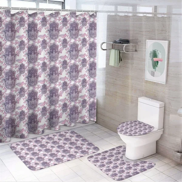Ombre Leaves Circles on a shower curtain