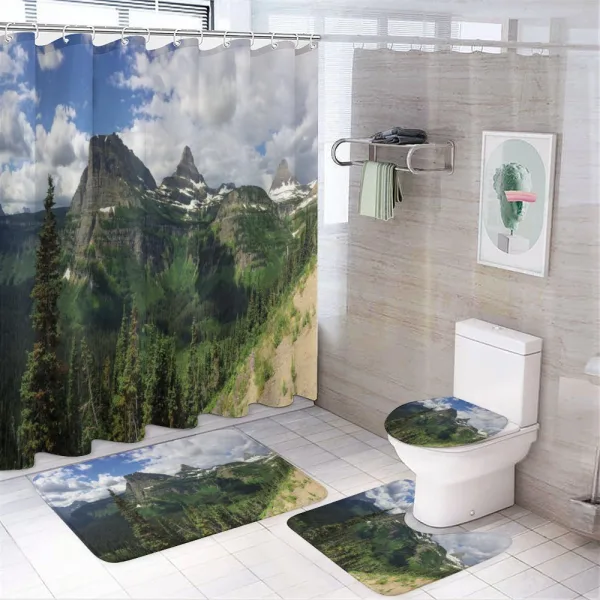 Panoramic Spring Landscape on a shower curtain