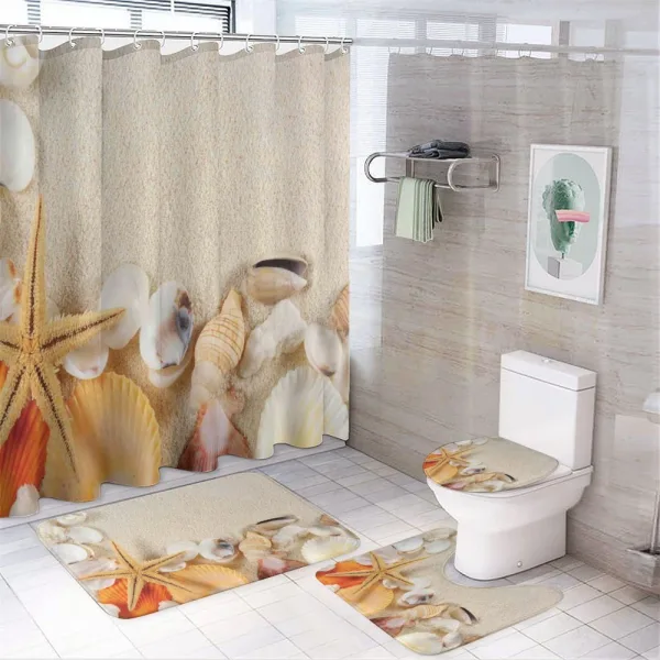 Seashells Starfish on a shower curtain
