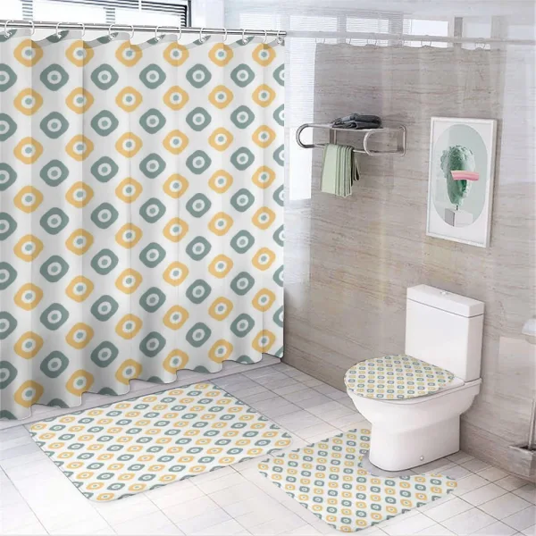 Shape Like Cubical on a shower curtain