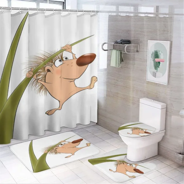 Small Hadgehog on a shower curtain